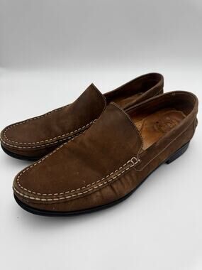 Driver Club USA Men’s Brown Leather Loafers Moc Toe Slip On Size 11.5